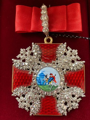 Крест ордена Святого Александра Невского большой (с хрусталем swarovski)