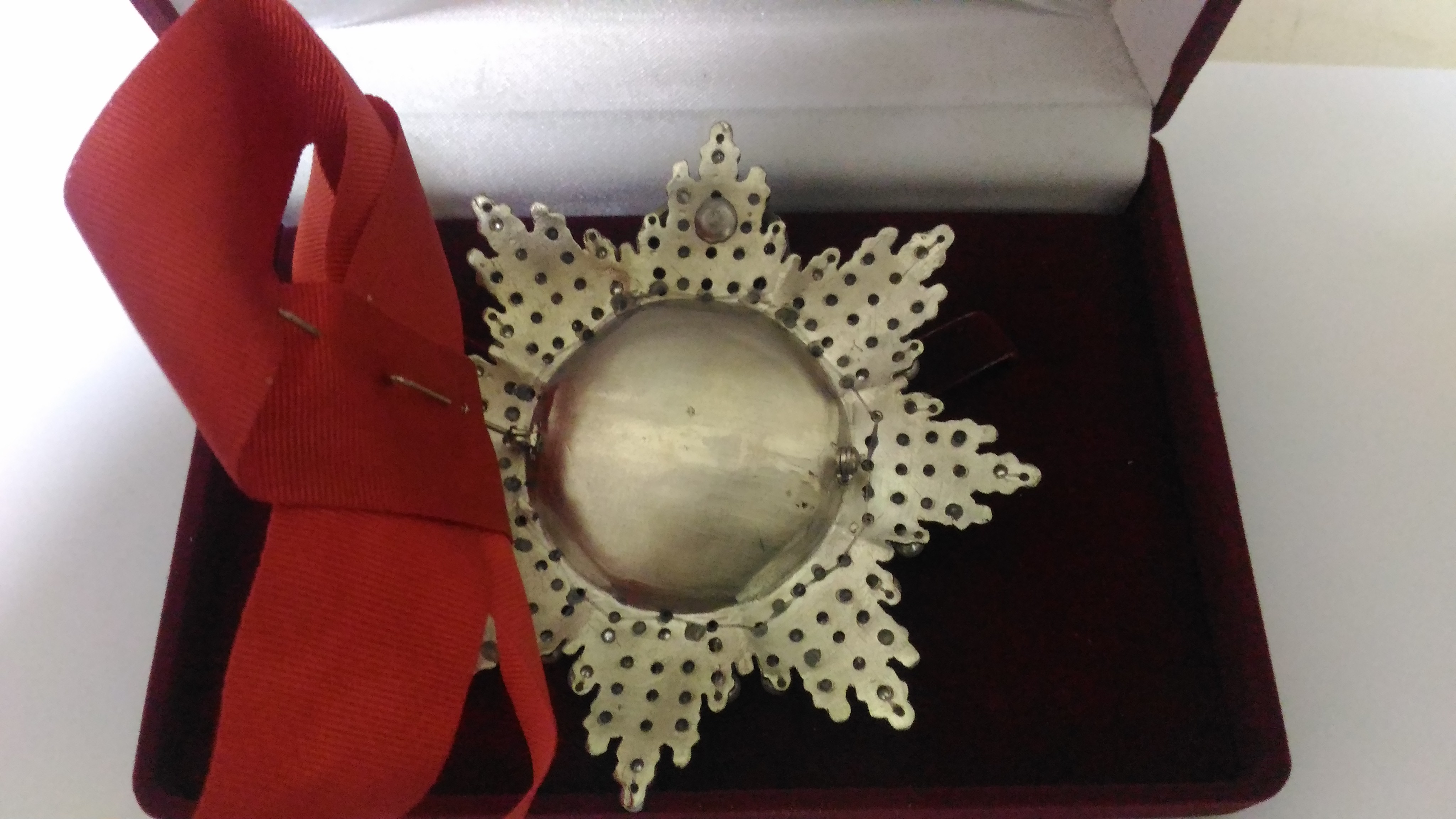 Звезда орд.Св.Екатерины (с короной,с хрусталем и жемчугом swarovski)
